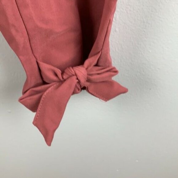 Grace Karin Women's Cropped Paper Bag Pants In Salmon Pink Size Medium - Picture 6 of 6